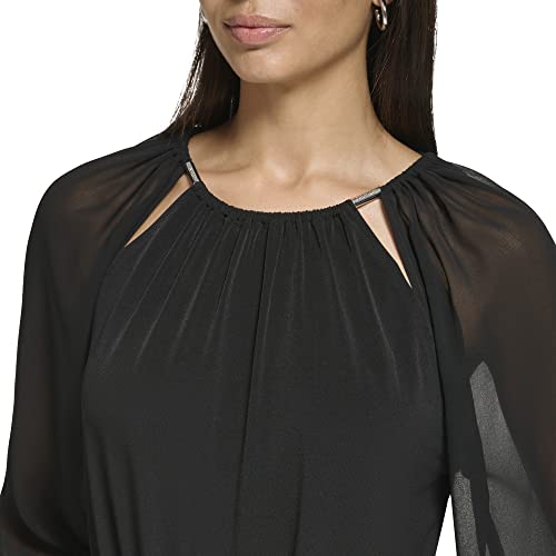 Image of Calvin Klein Women's Knit Long Sleeve Blouse