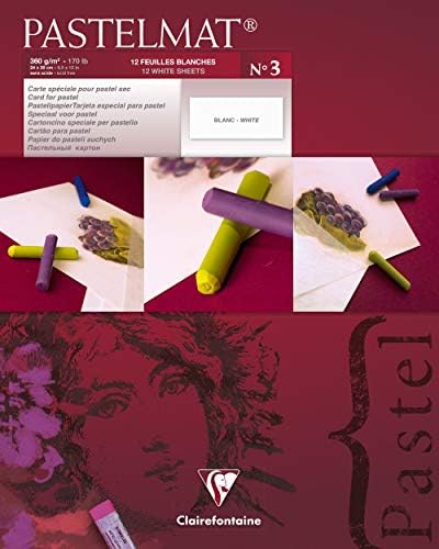 Clairefontaine - Ref 96008C - Pastelmat Pastel Card Pad No.2 (12 Sheets) - 360gsm Card - 30 x 40cm - Assorted Colours - Specially Formulated For Use With Pastels