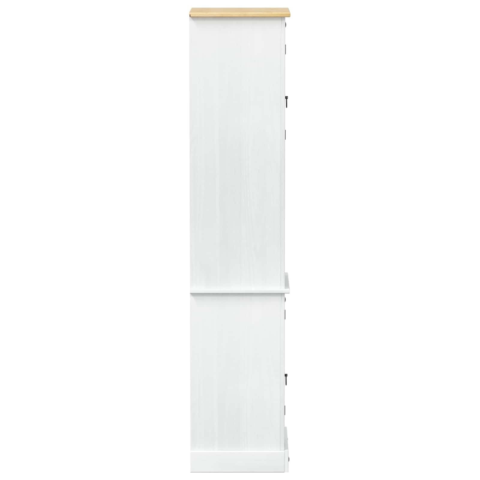 Mobile Bagno Colonna in Pino Massello Bianco 50x40x185 cm | Armadio salvaspazio per organizzare asciugamani, cosmetici e accessori in lavanderia, corridoio o zona benessere.