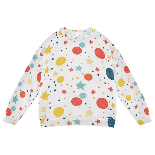 JUNZAN Stars and Circles White Little Boys Pullover Hoodie Fleece Hoodies for Girls Party 4T