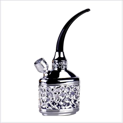 GUBAOPQLA Pipa de Agua Filtro de Cigarrillo Tabaco Pipas de Fumar Portátil Boquillas Cachimba Juego Cachimba, Shisha, Cubos de Manguera, Juego Completo de con Forma, Juego de cachimba Ligero,Plata
