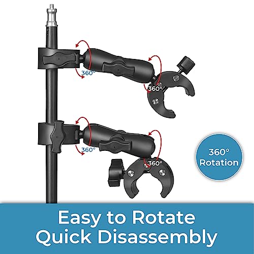 Sequpr Camera Clamp Mount For Gopro, Super Clamp Adapter Double Head Multifunction Holder For Motorcycle, Photography Light Fixture Bracket,Umbrella,Selfie Stick,Reflector #TOP3