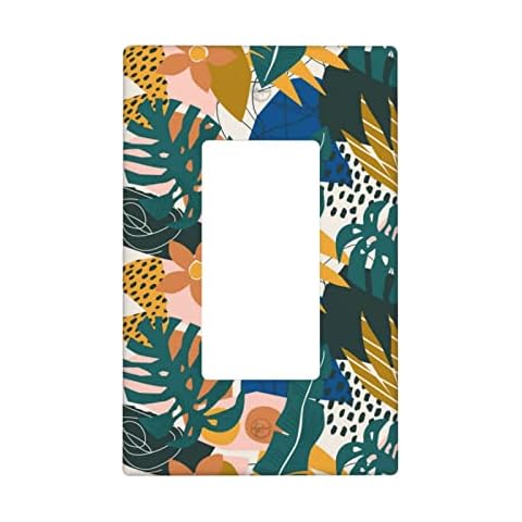 Tropical Plants Palm Leaves 1 Gang Rocker/Decorator Light Switch Wall Plate Cover Decorative Electrical Switchplate for Bathroom Home Living Room Bedroom Decorate Cover