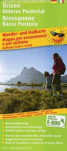 Brixen, Unteres Pustertal / Bressanone, Bassa Pusteria: Wander- und Radkarte mit Ausflugszielen & Freizeittipps, wetterfest, reißfest, abwischbar, GPS-genau. 1:35000 (Wander- und Radkarte / WuRK)