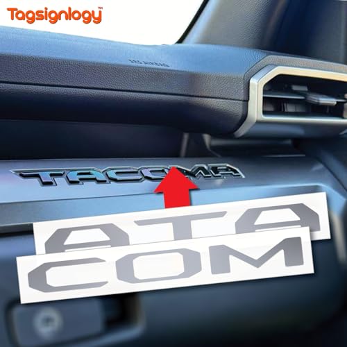 Image of (2 Sets) Prime Series UV Weatherproof Vinyl Decals for Glove Box Dashboard Letter Inserts Compatible fits Tacoma 2024-2026 (Metallic Silver)