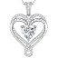 1 carat rhodium plating heart shaped