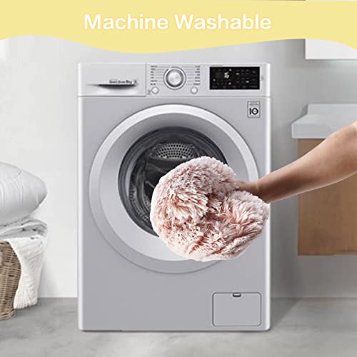 Bedfolks Calming Donut Dog Bed Cat Bed, 23 Inches Round Fluffy Dog Beds For Small Dogs, Machine Washable Anti-Anxiety Plush Puppy Bed（Pink, Small） #TOP6