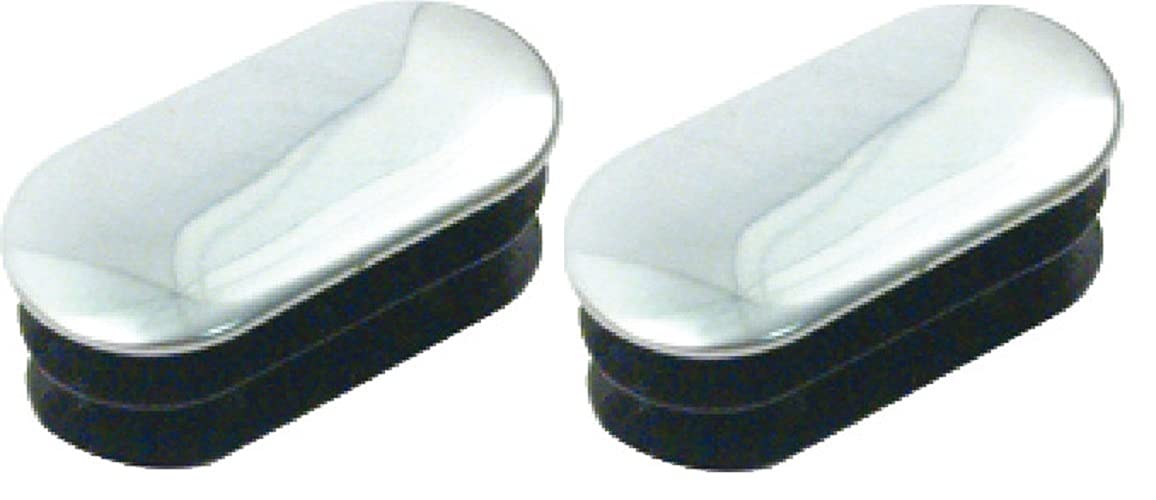 Solmer Ltd Polished Chrome Hafele Pair Wardrobe Oval Rail End Cover Caps End Support Push Fit Insert