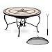 Uniprodo Brasero para Jardín Estufa Exterior Uni_F_Bowl_02 (Transformable en Mesa, con atizador y Protector, Acero/cerámica, Ø 76 cm)