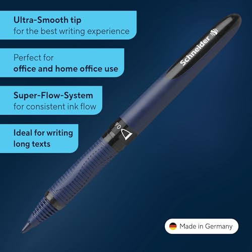 Schneider One Business Non-Retractable Ballpoint Pens with Liquid Ink, Pack of 10 Black