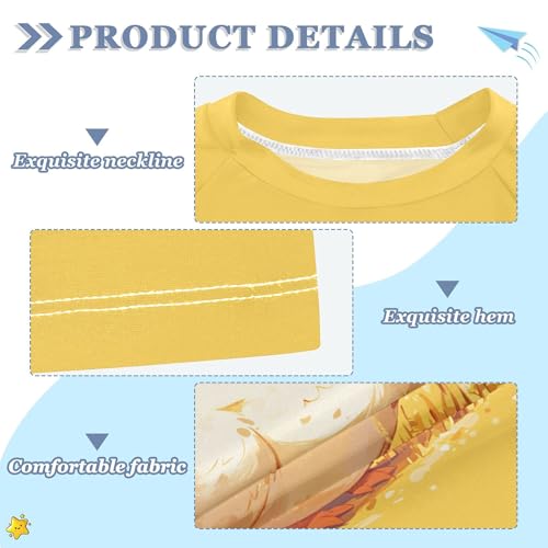 Cartoon Chicken Yellow Boy Bathing Suit Short Sleeves Tshirts Swimwear Beach Tops 3T3