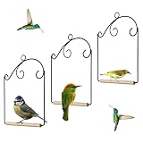 winemana Set of 3 Hummingbird Swings, Rust Resistant Metal Frame, Wooden Dowel, Attach to Bird Feede