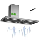 Klarstein Dunstabzugshaube 150cm Umluft/Abluft, Dunstabzugshaube für die Küche, Abzugshaube mit Filter, Dunstabzug mit Leistungsstarkem 545m³/h Luftstrom, Wandhauben mit LEDs, Dunstabzugshauben 150cm