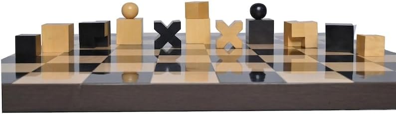 Miniatura 5 de Juego de ajedrez de madera - Reproducido 1923 Josef Hartwig Bauhaus Modelo Piezas de ajedrez únicamente Ebonizado (teñido) Boj - Madera maciza