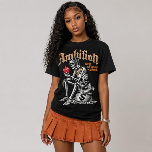 Image of DopeSkill Graphic Tee Streetwear Hip Hop Hypebeast Street Style Unisex T-Shirt Sneaker Colour Matching Shirts Horror Skeleton