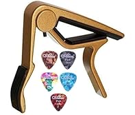 Universal Compatibility – Designed for 6-string acoustic guitars, electric guitars, classical guitars, and ukuleles. This all-in-one capo fits most popular stringed instruments. Quick Change Trigger Capo – Spring-loaded trigger design allows fast and...