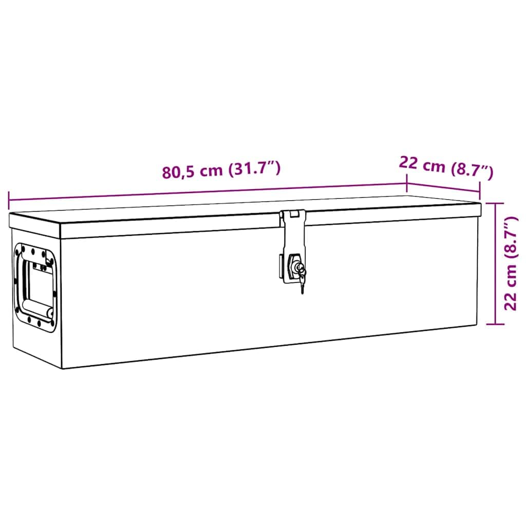 Genérico Caja de Aluminio 80,5x22x22 cm Plateada,Bricolaje,Accesorios de Bricolaje,Organización y Almacenamiento de Herramientas,Cajas de herramientas-142937
