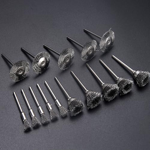 Image of 30 Pieces Stainless Steel Wire Brushes, Mini Wire Brush Polishing Wheel Kits for Dremel Rotary Tools (1 /8 Inch Mandrel)