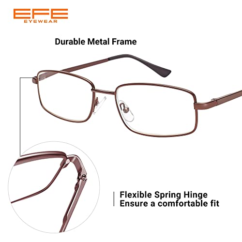 Efe Wire Frame Reading Glasses For Men Women Metal Rectangle Magnifying Business Office Readers Eyeglasses 4 Pack 2.5 #TOP2