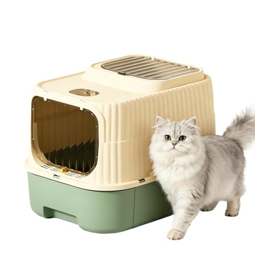 Arenero cerrado para gatos con base extraíble y tapete
