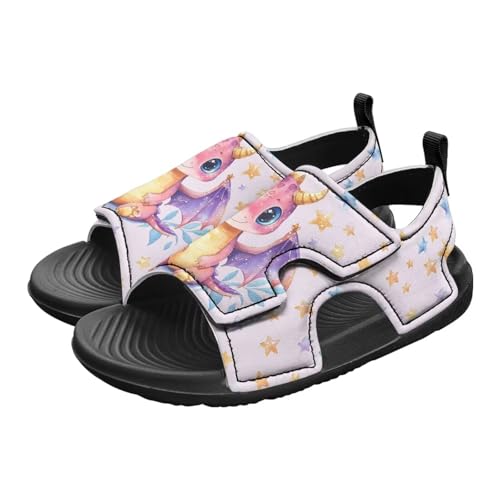 Pointodoor Boys Dinosaur Sandals Fashion Blue 13D Cool Dinosaur Summer Outdoor Athletic Sport Sandals for Little/Big Kids Water Shoes Adjustable