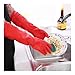 GLGBQMQYPW 1Pair Lengthen Dishwashing Cleaning Silicone Gloves Rubber Dish Washing Glove Scrubber For Household Kitchen Clean Tool(45CM Red,S)