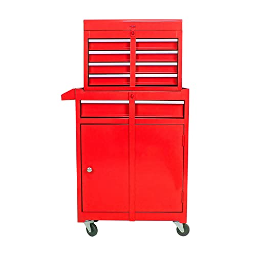 Wtravel Rolling Tool Chest, 5-Drawer Tool Chest With Wheels &Adjustable Shelf, Tool Storage Cabinet For Garage Workshop And Warehouse (Red) #TOP6