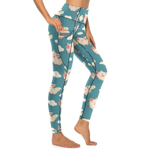 Legging d'entraînement taille haute avec poches et contrôle du ventre pour femme