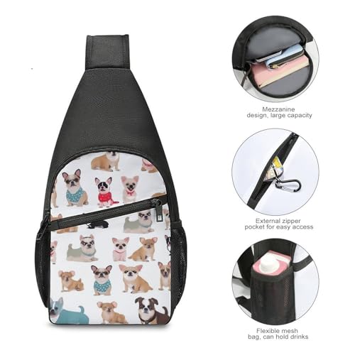 Bolso casual cruzado con diseño de perros para hombres y mujeres miniatura 5
