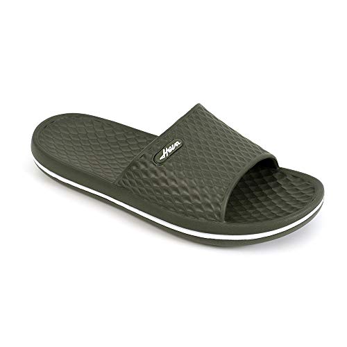 Image of FUNKYMONKEY Men's Shower Slides - Non Slip Quick Drying Sandals for Men - Lightweight Pool Beach Bathroom Slippers Indoor Outdoor