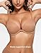 Wingslove Women's Push Up Bra Deep V Plunge Underwire T-Shirt Bra Multiway 2 Cups Up(Brown,32A)