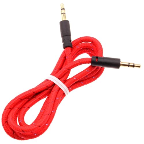 Cable Auxiliar 3.5mm Trenzado Rojo 1 Metro