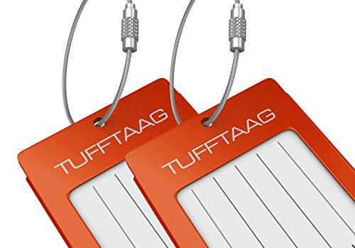 Luggage Tags Business Card Holder Tufftaag Pair Travel Id Bag Tag - Deep Amber #TOP4