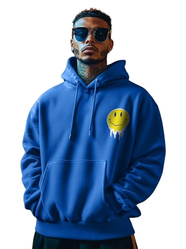 Image of Veirdo Cotton Poly Fleece Oversized Hooded Sweatshirt Baggy Fit Stylish Pocket Graphic Printed Hoodie for Men (Available in Sizes: S to 3XL)