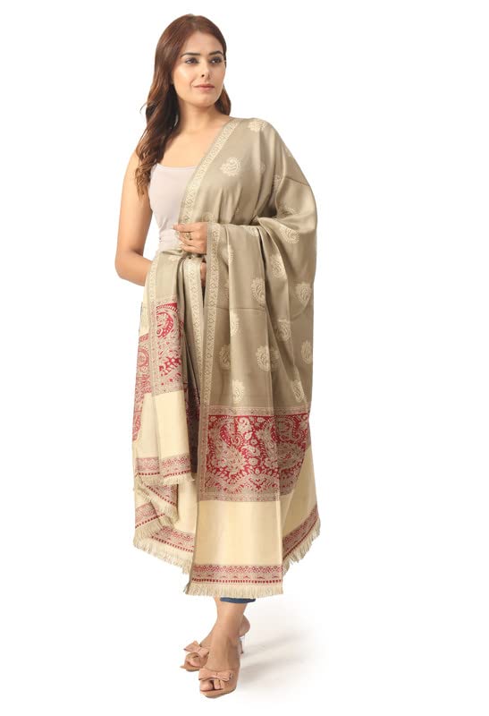 Women's Kashmiri Acro Wool Floral Print Warm and Soft Shawl-image-31