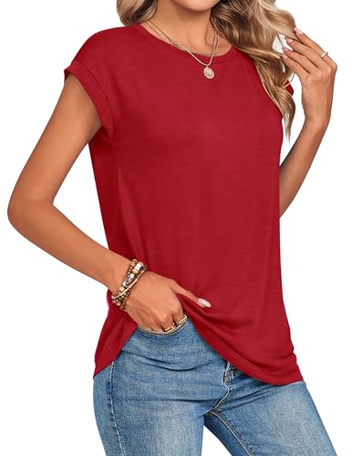 Image of Zeagoo Womens Tops Summer Casual Cap Sleeve Tshirts Shirts Business Dressy Spring Fashion Outfits Trendy Clothes