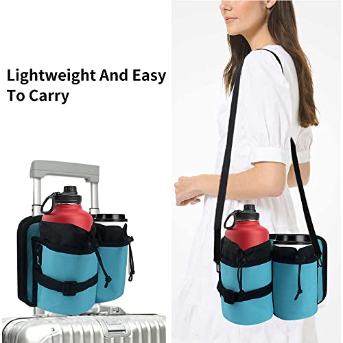 Image of Travel Cup Sleeve Adjustable Divider for Bottles Carry on Case Fits Roll on Suitcase Handles Gifts for Flight Attendants Travelers Accessories Lake Blue