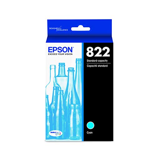 EPSON T822 DURABrite Ultra Ink Standard Capacity Cyan Cartridge (T822220-S) for Select Epson Workforce Pro Printers