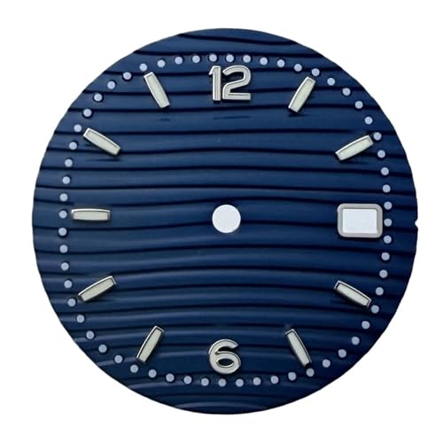 Watch Dial NH35 Dail Green Luminous 30.5mm Fit NH35/NH36Automatic Movement Case(Blue-W)