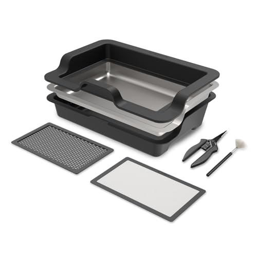 AC Infinity Trim Tray Set Groß – 50 cm Trimtablett mit 3 austauschbaren Schalen & 2 Sieben, ergonomisches Design für Tisch- oder Schoßarbeit, zur Sammlung von Blättern und Pollen