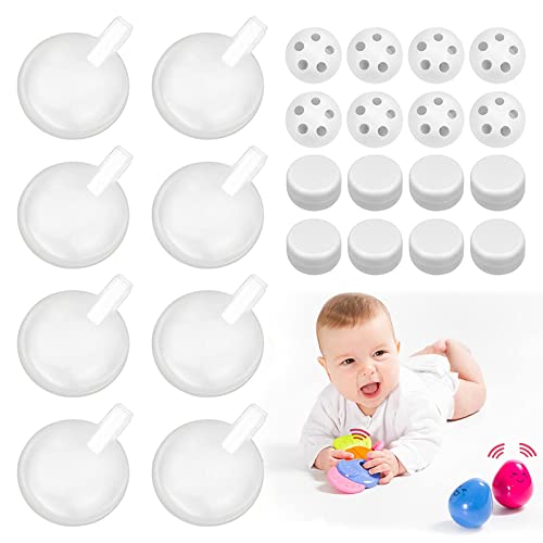 Kuscheltiere Quietscher Rasselbällen, Knisterfolie Rassel zum Einnähen, Baby Rasselkugeln Rasseldosen Einnähen Füllmaterial Spielzeug, Babyspielzeugzubehör, Stofftiere Noise Squeakers, 24 Stück