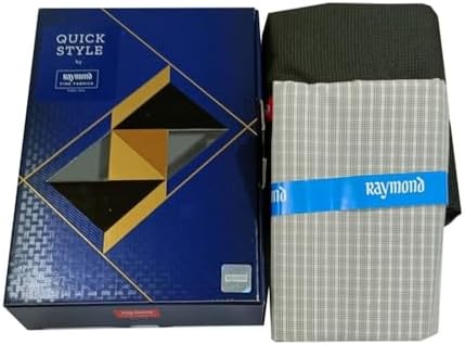 Raymond Fabrics Makers Men's Combo of Unstitched Poly Cotton Plain Shirt and Trouser Fabric Set - Gift Pack (Multicolour_Free Size), Multicolour, Free Size