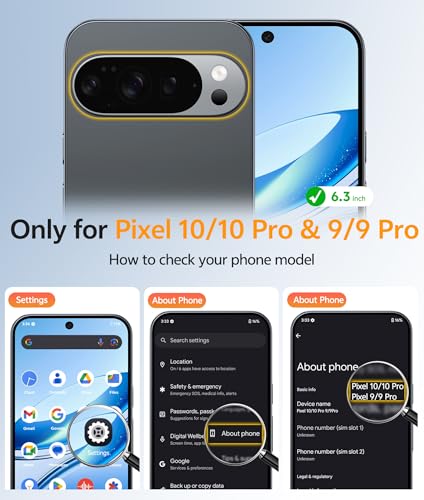 Image of FNTCASE for Google Pixel 10 Pro Case: for Pixel 10 Case [Fit for Magsafe] Translucent Matte Cases with [Screen Protector] Military Grade Shockproof Protective Magnetic Phone Cover (6.3inch - Black)