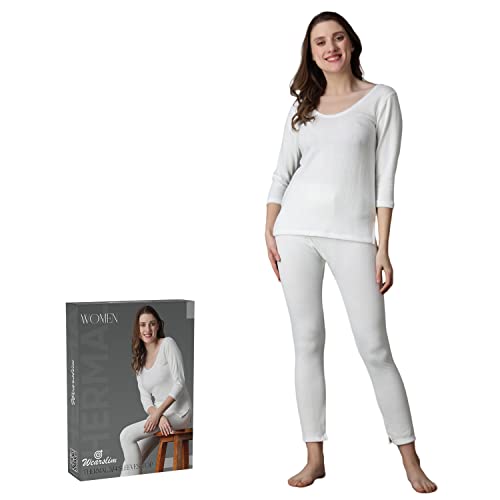 Image of Wearslim Women's Cotton Quilted Winter Lightweight Thermal Underwear for Women Long Johns Set with Fleece Lined Soft Warmer