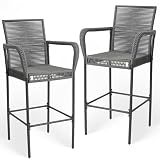ANXIN PATIO Wicker Bar Stools Set of 2