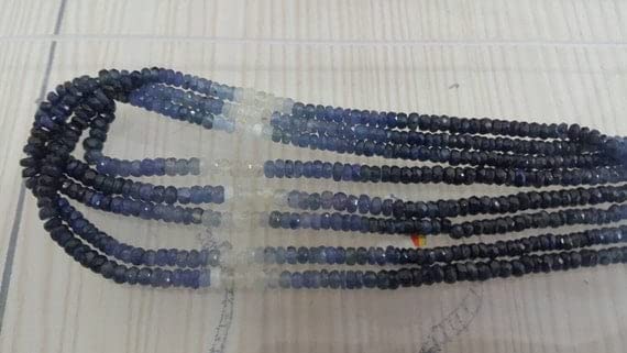 Saphir bleu de Birmanie facetté 3.5mm, perles de prestige pour haute joaillerie