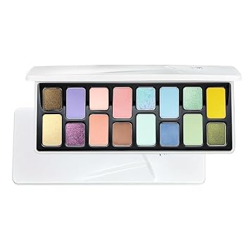 Cheeryep Qianyan 16 Color Eyeshadow Palette,4 Colors Complete a Look, Playful Mix & Match Palette Pink Brown Cowboy Blue Multicolor Matte & Pearl Smoky Eye Makeup #02, 15g