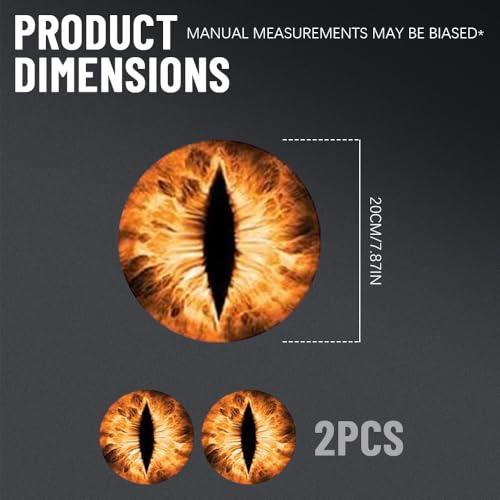 Image of 2PCS Beast Eyes Headlight Decals, 3D Stereo Eyes Headlight Decal Stickers, Car Body Window Bumper Decoration Stickers, Car Accessories Round Headlight Decal for Jeep Wrangler (Yellow)