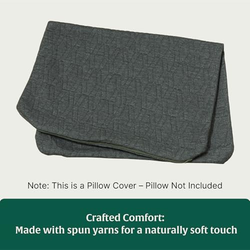 Image of The White Willow Soft Fabric Pillow Case 10 inch W X 30 inch L, Washable Removable Zippered Pillow Cover Only, Fits Half Body Pillow- Grey