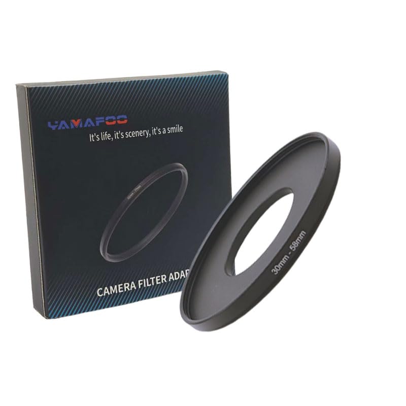YAMAFOO 30mm to 58mm Step-Up Ring/Step Down Rings Filter Adapter for All Brands UV ND CPL Metal Ring Step-Up Rings Adapter Filter,Black (30-58)